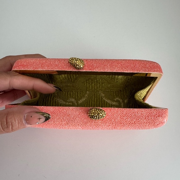 NWOT elegant KOTUR Shagreen Minaudiere stingray clutch - Picture 5 of 13